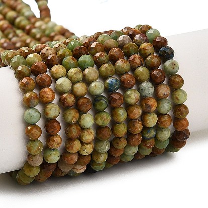 Натуральные бусы из хризоколлы и лазурита, граненые, круглые