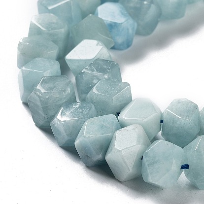 Natural Aquamarine Beads Strands, Nuggets, Faceted