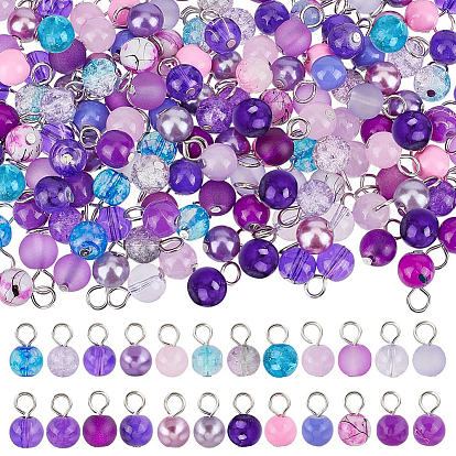 Pendentifs en verre, charme rond