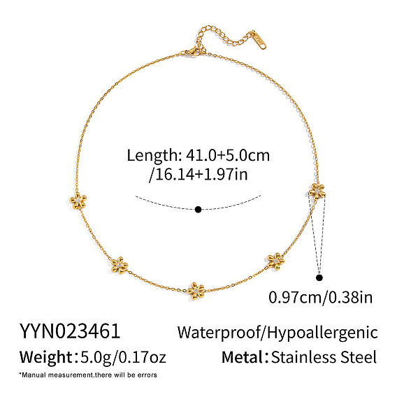 304 ожерелья из нержавеющей стали с цветочными звеньями для женщин