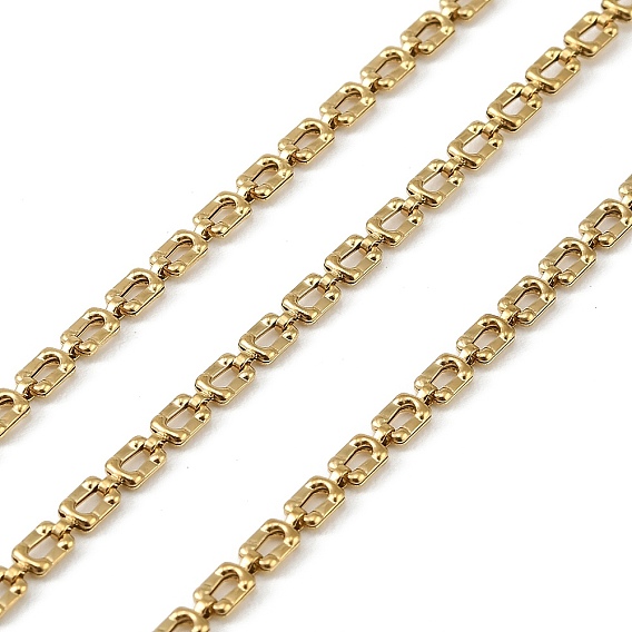 304 Полужесткие прямоугольные цепочки из нержавеющей стали, ионное покрытие (ip), пайки, с катушкой