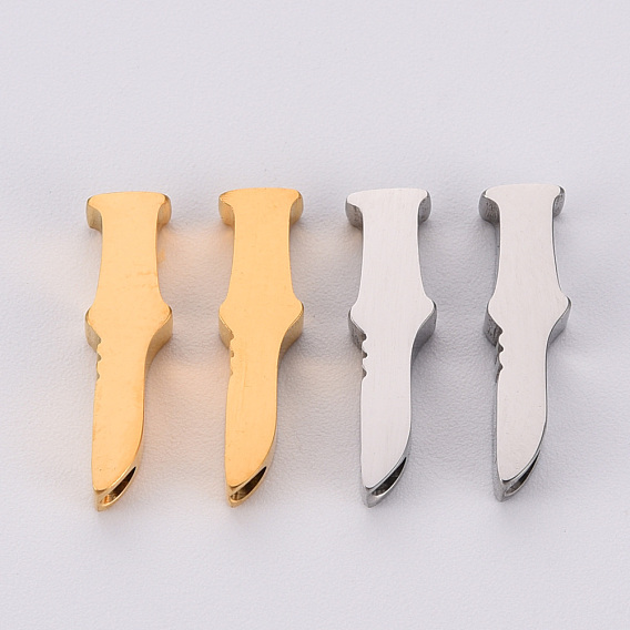 304 Stainless Steel Beads, Laser Cut, Dagger