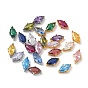304 Stainless Steel Pave Cubic Zirconia Charms, Single Stone Charms, Horse Eye Charms, Mixed Color