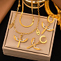 Stylish Diamond-Encrusted Dove Pendant 18k Gold Stainless Steel Necklace/Bracelet Set - Non-Fading