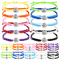 10Pcs Polyester Cord Bracelets, with Alloy Charms, Volleyball