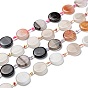 Natural Agate Beads Strands, Flat Round