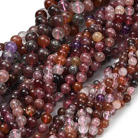Natural Strawberry Super Seven Quartz Beads Strands, Smooth Round