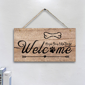 Wall decoration wall hanging dog house door welcome wooden sign dog lovers welcome wooden house sign