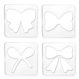 Акриловая серьга ручной работы шаблон, трафареты для резки кожи, квадратный, прозрачные