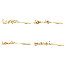 Fashionable English Alphabet Hair Clip with Simple Bangs Clip - European and American Style