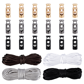 18 шт. 3 цветные литые карточные замки, 4 цвета полиэстеровый атласный шнур с плетением