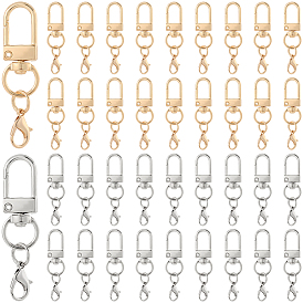 40шт. 2 цвета цинковый сплав поворотные застежки, с карабин-лобстерами 