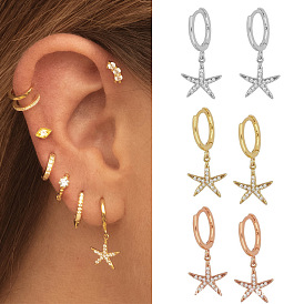Sparkling Starfish Earrings with Rhinestones - Elegant Ocean-inspired Jewelry