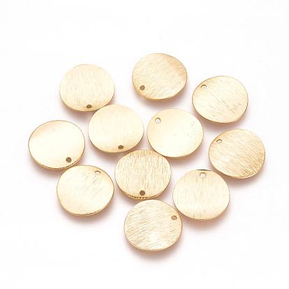 Brass Charms, Nickel Free, Real 18K Gold Plated, Flat Round
