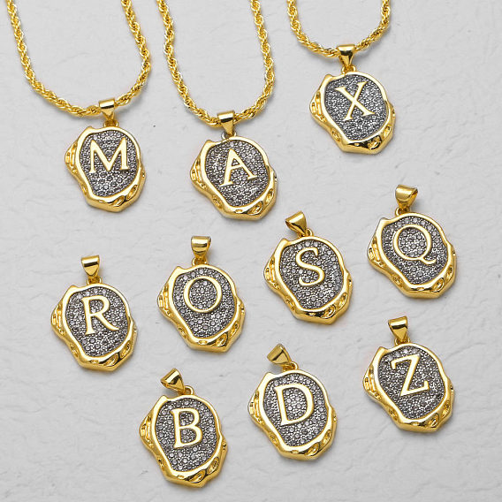 Латунные хрустальные стразы с овальным кулоном в виде буквы, платиной и золотом