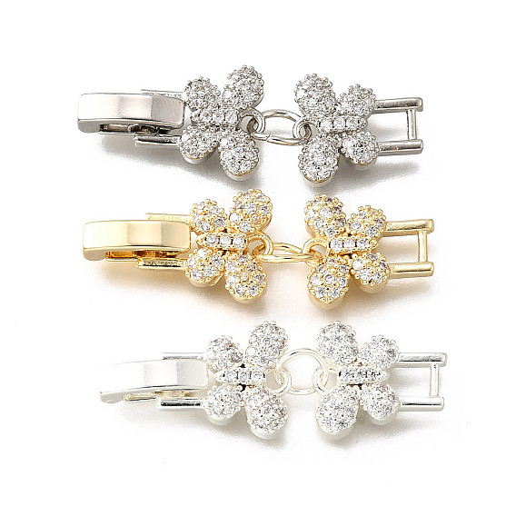 Латунное микропейв, прозрачный кубический цирконий, складные застежки, бабочка