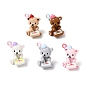 Alloy Enamel Pendants, Bear with Palette Charms