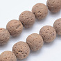 Synthetic Lava Rock Beads Strands, Dyed, Round