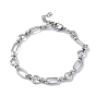 304 женские браслеты-цепочки овальной формы и кольцевых звеньев из нержавеющей стали