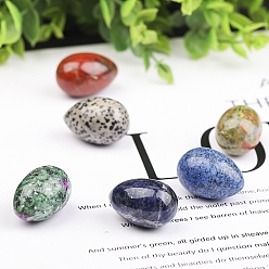 Natural & Synthetic Gemstone Egg Figurines Statues for Home Office Desktop Decoration