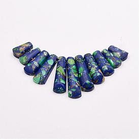 Regalite and Lapis Lazuli Beads Strands, Graduated Fan Pendants, Focal Beads