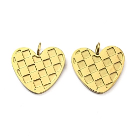 Ion Plating(IP) 316L Surgical Stainless Steel Pendants, Textured, Heart Charm