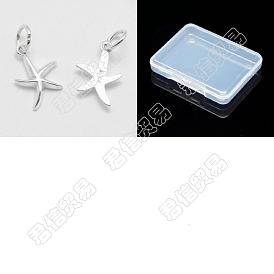 5Stück 925 Sterling Silber Anhänger, Seestern-Anhänger/Seesterne, mit Ringe springen