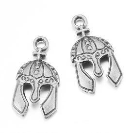 Плоские подвески из тибетского сплава, очарование шлема гладиатора, без кадмия и без свинца