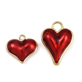 Латунь эмаль подвески, сердце прелести, стойки покрытие, без кадмия и без свинца, долговечный, реальный 18 k позолоченный