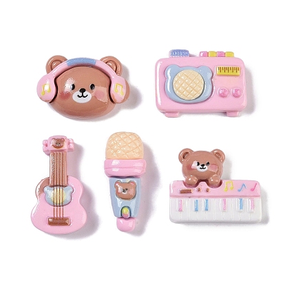 Непрозрачные кабошоны из смолы, медведь