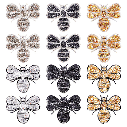 Блестящие термоклеящиеся стразы нашивки, приклеиваемые утюгом, термоклей на спине, аксессуары для костюма, пчела