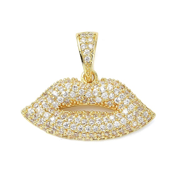 Латунные микропаве прозрачные подвески с фианитом, губы прелести, долговечный, стойки покрытие, без свинца и без кадмия