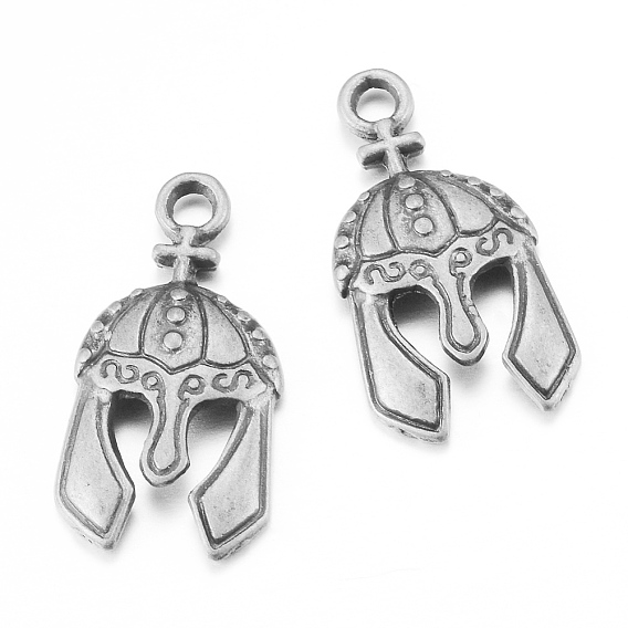 Плоские подвески из тибетского сплава, очарование шлема гладиатора, без кадмия и без свинца