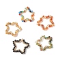 Dyed Natural Gemstone Pendants, with Brass & Copper Findings, Star, Golden, Mixed Color