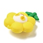 PVC Plastic Big Pendants, Flower with Smiling Face Charm