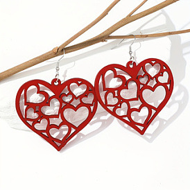 Акриловые серьги-подвески в форме полого сердца