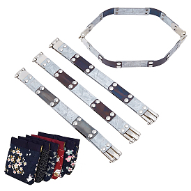 PandaHall Elite 4Pcs Iron Internal Flex Frames, Flex Spring Clip, with Manganese, for Purse Bags Accessories