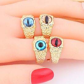 Vintage Devil Eye Gold Plated Ring Evil Eye Jewelry Magic Ring Eyeball Accessory