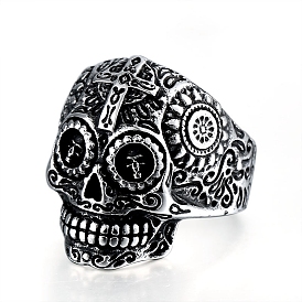 Skull Head Men's Titanium Steel Finger Rings