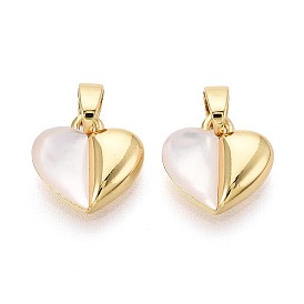 Подвески из латуни и ракушек, сердце прелести, золотые