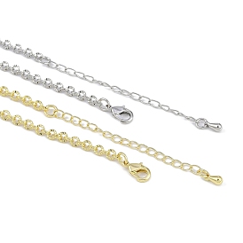 Rack Plating Brass Textured Cable Chain Necklaces for Women, Long-Lasting Plated, Lead Free & Cadmium Free