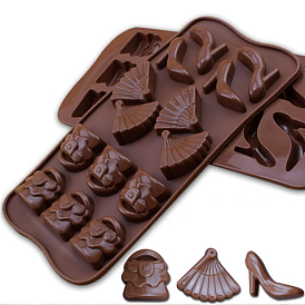 Moldes de silicona de grado alimenticio, moldes para dulces y chocolate, patrones mixtos