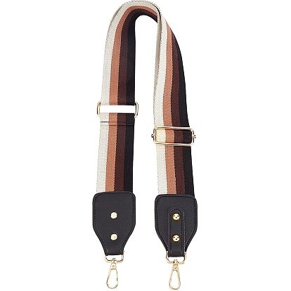 Хлопчатобумажная ткань в полоску и ремешки из искусственной кожи, с поворотными застежками сплава, аксессуары для замены сумок