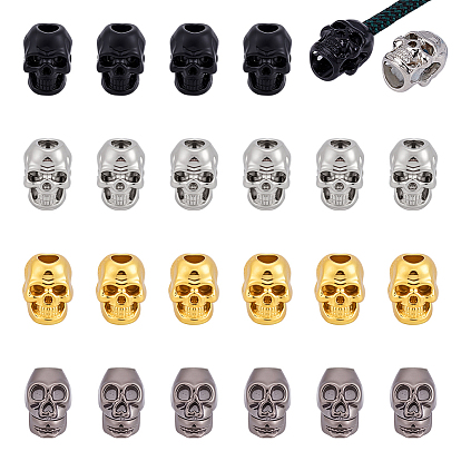 40шт 4 стили сплав бусина конус, металлические торцевые крышки, череп, для изготовления застежки