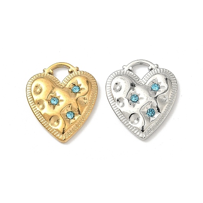 304 из нержавеющей стали горный хрусталь подвески, сердце прелести