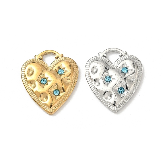 304 из нержавеющей стали горный хрусталь подвески, сердце прелести
