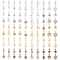 100 pcs 5 couleurs décorations de pendentif en alliage, cœur, avec alliage homard fermoirs pince
