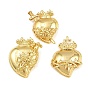 Brass Pendants, Sacred Heart Charms, Long-Lasting Plated, Rack Plating, Cadmium Free & Lead Free