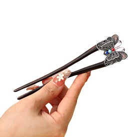 Wood Hair Sticks, Butterfly Hair Accessories for Woman