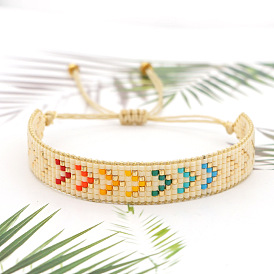 Minimalist Rainbow Geometric Miyuki Beaded Bracelet Handmade Women's Jewelry